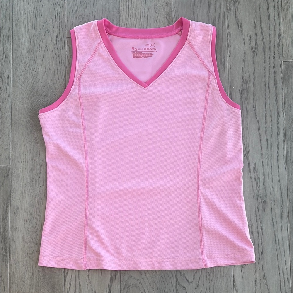 Tek Gear Pink Sleeveless V-Neck Tank Top Size Medium